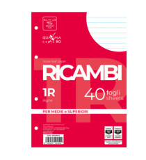 Ricambi forati Quaxima - A4 - 1 rigo - 80 gr - Pigna - conf. 40 pezzi
