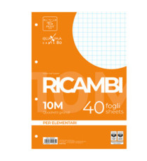 Ricambi forati Quaxima - A4 - 10 mm - 80 gr - Pigna - conf. 40 pezzi