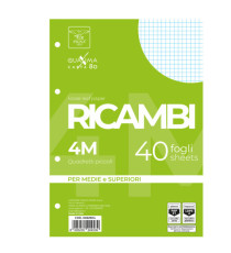 Ricambi forati Quaxima - A4 - 4 mm - 80 gr - Pigna - conf. 40 pezzi
