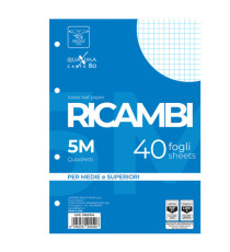 Ricambi forati Quaxima - A4 - 5 mm - 80 gr - Pigna - conf. 40 pezzi