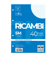Ricambi forati Quaxima - A4 - 5 mm - 80 gr - Pigna - conf. 40 pezzi