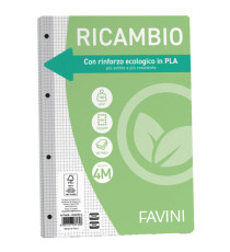 Ricambi forati riforzati ecologico - A4 - 4mm - 100 gr - Favini - conf. 40 pezzi