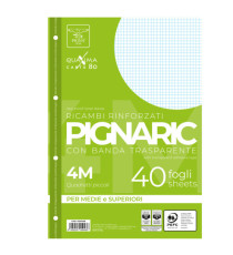 Ricambi forati rinforzati Pignaric - A4 -  4mm - 80gr - Pigna - conf. 40 pezzi
