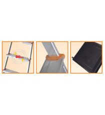 Scala domestica Stella Basic - 4 gradini - alluminio - Marchetti