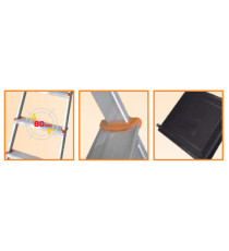 Scala domestica Stella Basic - 4 gradini - alluminio - Marchetti