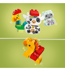 Lego Duplo - Il treno degli animali - Lego 10412 con Gallo, Cavallo, Agnello e Mucca della Fattoria 19pz Anni 1,5+
