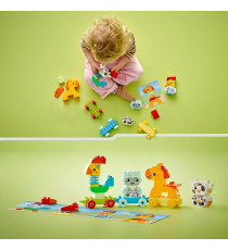 Lego Duplo - Il treno degli animali - Lego 10412 con Gallo, Cavallo, Agnello e Mucca della Fattoria 19pz Anni 1,5+