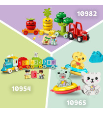 Lego Duplo - Il treno degli animali - Lego 10412 con Gallo, Cavallo, Agnello e Mucca della Fattoria 19pz Anni 1,5+