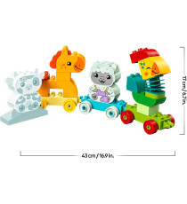Lego Duplo - Il treno degli animali - Lego 10412 con Gallo, Cavallo, Agnello e Mucca della Fattoria 19pz Anni 1,5+