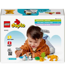 Lego Duplo - Famiglie di animali: pinguini e leoni - Lego 10442 con 2 habitat in mattoncini e 4 animali 10pz Anni 2+
