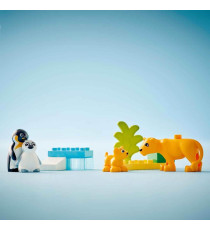 Lego Duplo - Famiglie di animali: pinguini e leoni - Lego 10442 con 2 habitat in mattoncini e 4 animali 10pz Anni 2+