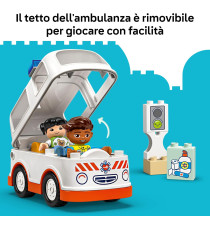 Lego Duplo - Ambulanza e autista - Lego 10447 con Ambulanza, una Piccola Casa, 2 Figure 19pz Anni 2+