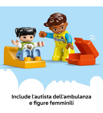 Lego Duplo - Ambulanza e autista - Lego 10447 con Ambulanza, una Piccola Casa, 2 Figure 19pz Anni 2+