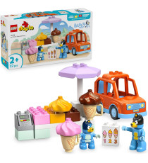 Lego Duplo Bluey - Visita alla gelateria di Bluey - Lego 10458 con Macchina , Stand dei Gelati e 2 Figure 22pz Anni 2+