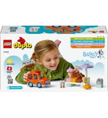 Lego Duplo Bluey - Visita alla gelateria di Bluey - Lego 10458 con Macchina , Stand dei Gelati e 2 Figure 22pz Anni 2+