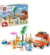 Lego Bluey - Vacanza sulla spiaggia della famiglia di Bluey - Lego 11202 Bingo e Chilli, 2 Surf, Castello Sabbia 133pz Anni 4+