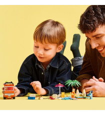 Lego Bluey - Vacanza sulla spiaggia della famiglia di Bluey - Lego 11202 Bingo e Chilli, 2 Surf, Castello Sabbia 133pz Anni 4+