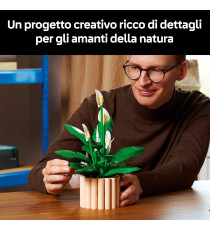 Lego The Botanical Collection - Spatifillo - Lego 11504 con Vaso - con Fiori Bianchi Finti e Boccioli Anni 18+ 474pz
