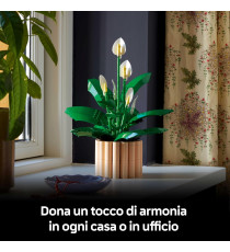 Lego The Botanical Collection - Spatifillo - Lego 11504 con Vaso - con Fiori Bianchi Finti e Boccioli Anni 18+ 474pz