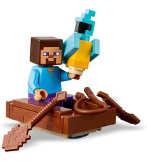 Lego Minecraft - Casa nella giungla esplosiva - Lego 21275 Barca, Figure di Steve, Creeper e Zombie, Funzione TNT 287pz Anni 8+