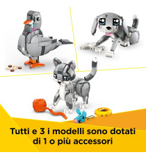 Lego Creator 3in1 - Gatto giocoso - Lego 31163 si Trasforma in Piccione o in Cane Domestico Anni 8+ 407pz
