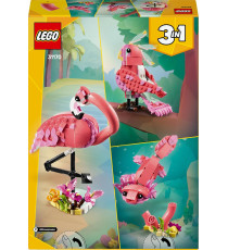 Lego Creator 3in1 - Animali selvatici: fenicottero rosa - Lego 31170 Si Trasforma in Pappagallo Cacatua o Axolotl Anni 8+ 288pz