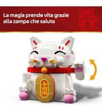 Lego Creator - Gatto della fortuna - LEGO 40813 con Zampa che Saluta, Moneta d'Oro Anni 9+ 280pz