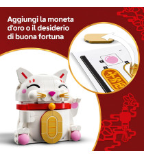 Lego Creator - Gatto della fortuna - LEGO 40813 con Zampa che Saluta, Moneta d'Oro Anni 9+ 280pz