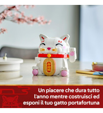 Lego Creator - Gatto della fortuna - LEGO 40813 con Zampa che Saluta, Moneta d'Oro Anni 9+ 280pz