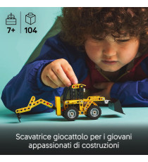 Lego Technic - Scavatrice a cucchiaia rovescia - Lego 42197 con Escavatore Posteriore, Pala e Stabilizzatori Anni 7+ 104pz