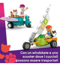 Lego Friends - Avventure canine su windskate e sidecar - Lego 42641 con Vecioli, Tavola da Surf, Personaggi e Cani 113pz Anni 6+