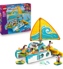 Lego Friends - Avventura sul catamarano - Lego 42664 con Vela Mobile, 4 Mini Bamboline, 2 Figure di Delfino 985pz Anni 8+