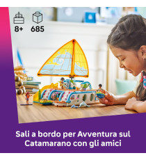 Lego Friends - Avventura sul catamarano - Lego 42664 con Vela Mobile, 4 Mini Bamboline, 2 Figure di Delfino 985pz Anni 8+