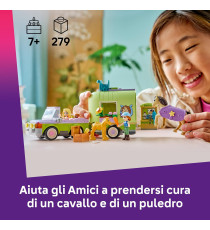 Lego Friends - Rimorchio per cavallo e puledro - Lego 42695 con Cavallo, Pony, Accessori per la Cura degli Animali 279pz Anni 7+