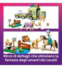 Lego Friends - Rimorchio per cavallo e puledro - Lego 42695 con Cavallo, Pony, Accessori per la Cura degli Animali 279pz Anni 7+