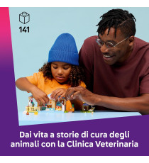 Lego Friends - Clinica veterinaria - Lego 42696 con Stalla, 2 Mini Bamboline, Cagnolino, Coniglietto, Gatto 141pz Anni 4+