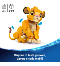 Lego Disney - Simba, il cucciolo del Re Leone - Lego 43243 Parti Snodabili dal Film d'Animazione Anni 6+ 222pz