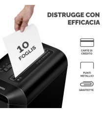 Distruggidocumenti LX65 - a frammenti - nero - Fellowes