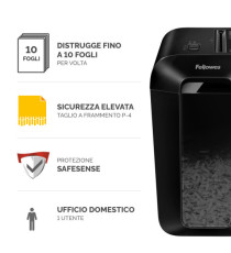 Distruggidocumenti LX65 - a frammenti - nero - Fellowes