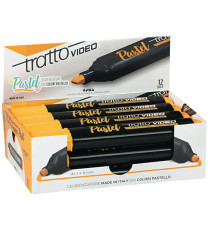 Evidenziatore Tratto Video pastel  - punta a scalpello - tratto da 1,0mm-5,0mm - arancione pastel- Tratto