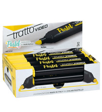 Evidenziatore Tratto Video pastel  - punta a scalpello - tratto da 1,0mm-5,0mm - giallo pastel- Tratto