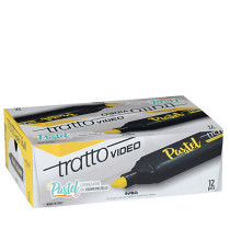 Evidenziatore Tratto Video pastel  - punta a scalpello - tratto da 1,0mm-5,0mm - giallo pastel- Tratto