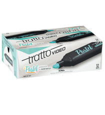 Evidenziatore Tratto Video pastel  - punta a scalpello - tratto da 1,0mm-5,0mm - verde pastel - Tratto