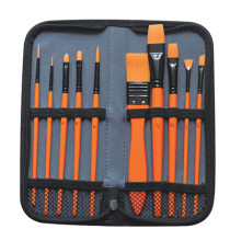Pennello in sintetico - per acrilico - DOM - astuccio 10 pennelli assortiti