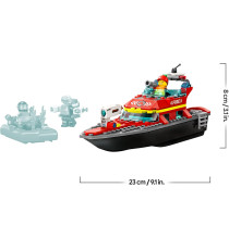 Lego City - Barca di soccorso antincendio - Lego 60373 Nave galleggiante e gommone dei Vigili del fuoco Anni 5+ 144pz