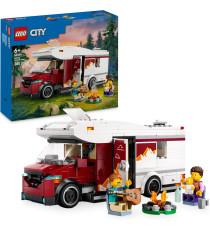 Lego City - Camper van delle vacanze d’avventura - Lego 60454 con 3 minifigure e accessori Anni 6+ 385pz