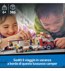 Lego City - Camper van delle vacanze d’avventura - Lego 60454 con 3 minifigure e accessori Anni 6+ 385pz