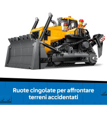 Lego City - Bulldozer giallo - Lego 60466 3 minifigure, mattoncini aggiuntivi e segnali stradali Anni 8+ 682pz