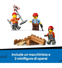 Lego City - Bulldozer giallo - Lego 60466 3 minifigure, mattoncini aggiuntivi e segnali stradali Anni 8+ 682pz