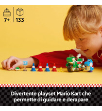 Lego Super Mario - Mario Kart: Moto Yoshi - Lego 72031  posiziona Yoshi sulla Moto e guida tra 4 coni stradali 7+ 133pz